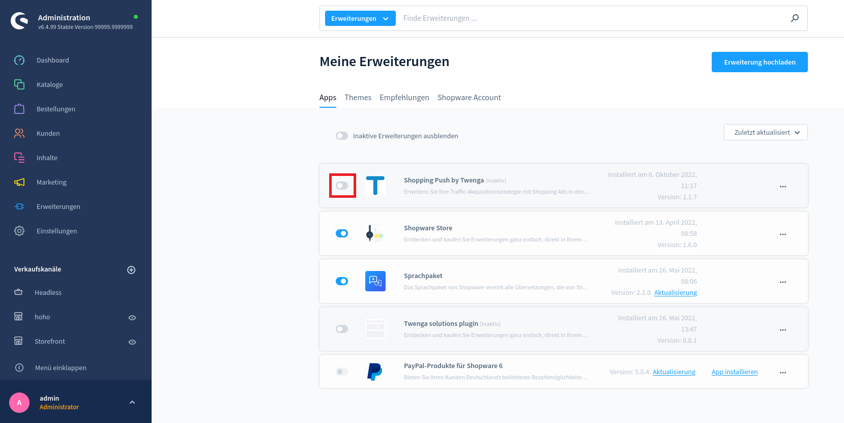 prestashop twenga installer module
