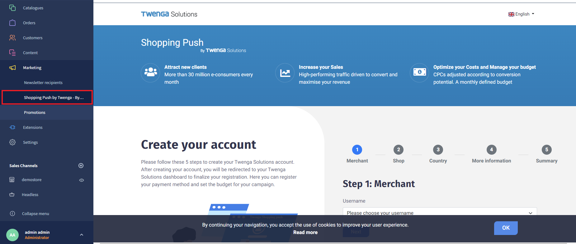 prestashop twenga configurer module