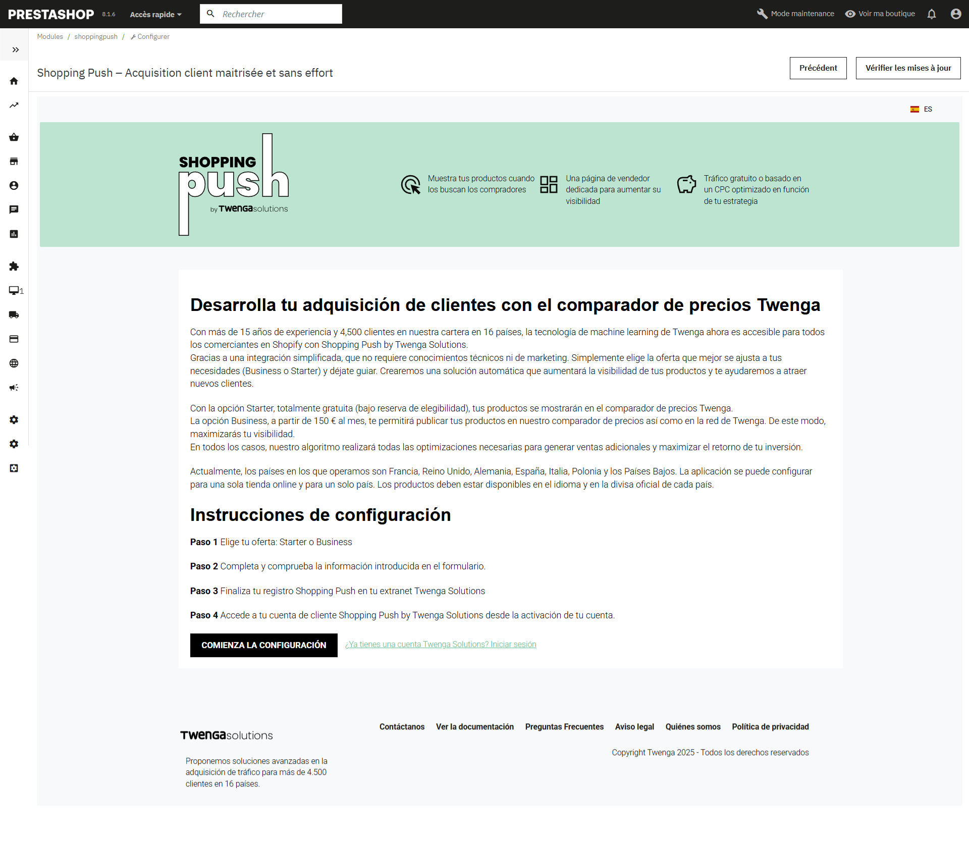 prestashop twenga configurer shopping_push