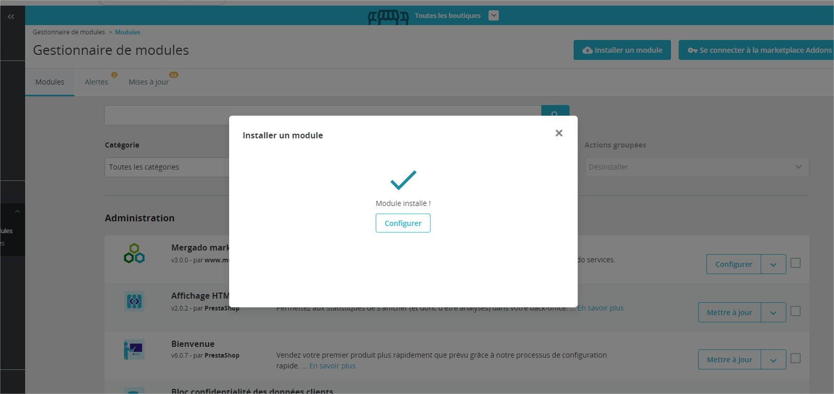 prestashop twenga configurer module